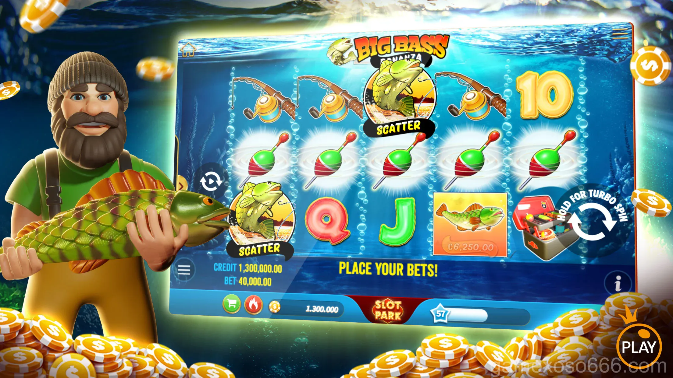 Giao diện chơi game Slots chuyên nghiệp